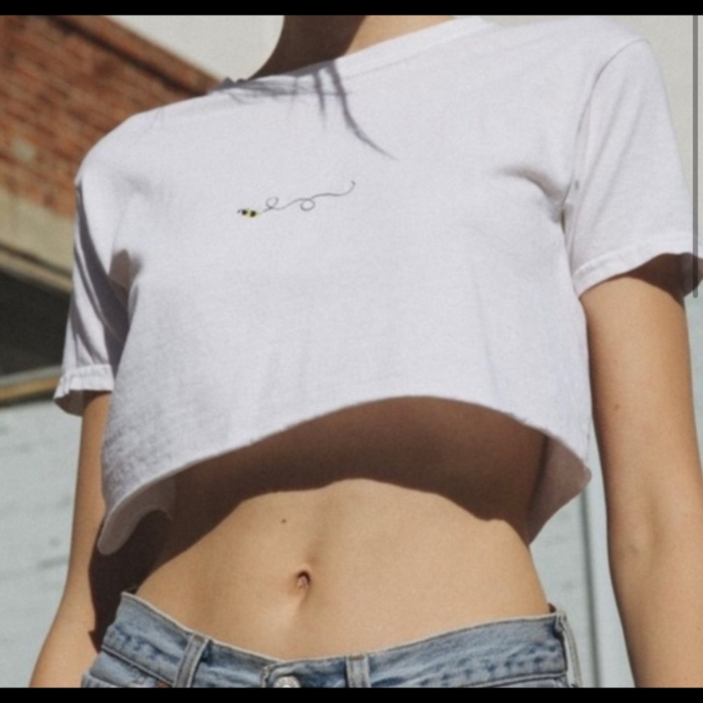 Brandy Melville embroidered bumble bee top